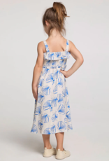 Saltwater Luxe Kids Valorie Midi Dress in Ocean Stripe