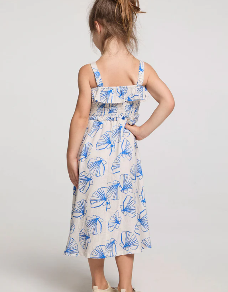 Saltwater Luxe Kids Valorie Midi Dress in Ocean Stripe