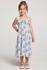 Saltwater Luxe Kids Valorie Midi Dress in Ocean Stripe