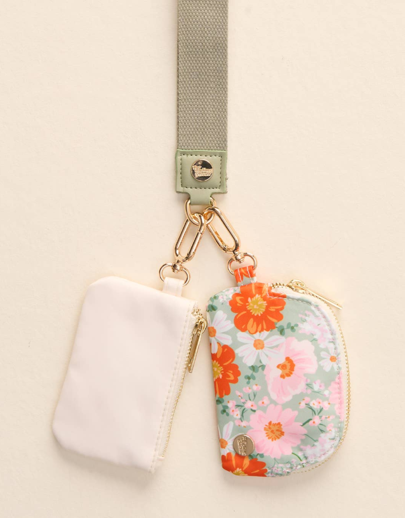 The Darling Effect Dynamic Duo Wristlet - Boquet Beauty Sage
