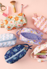 The Darling Effect Essentials Quilted Cosmetic Pouch - Petal Parade Blue