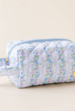 The Darling Effect Essentials Quilted Cosmetic Pouch - Petal Parade Blue