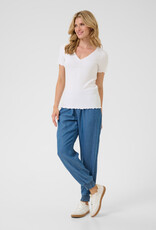 Cream Ribba V-Neck T-Shirt