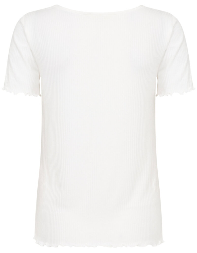 Cream Ribba V-Neck T-Shirt