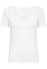 Cream Ribba V-Neck T-Shirt