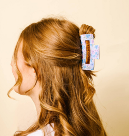 The Darling Effect Claw Clip - Secret Garden Blue