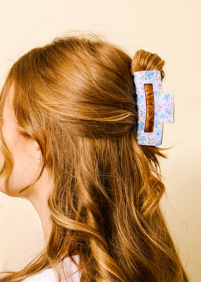 The Darling Effect Claw Clip - Secret Garden Blue