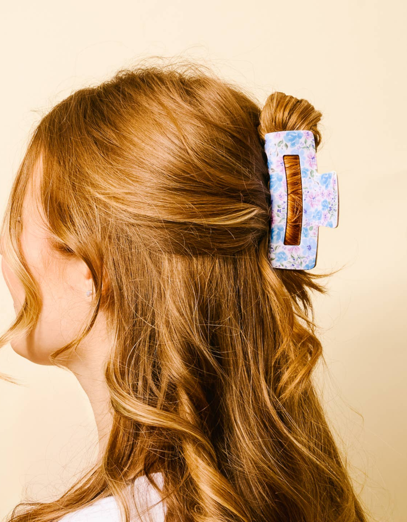 The Darling Effect Claw Clip - Secret Garden Blue