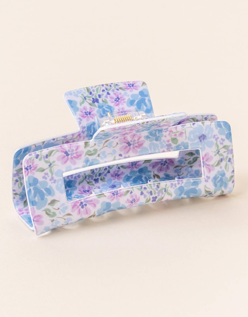 The Darling Effect Claw Clip - Secret Garden Blue