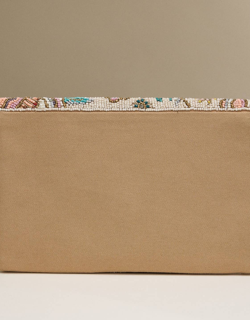 Lilla Haven Beaded Floral Clutch with Chain Strap