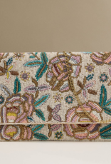 Lilla Haven Beaded Floral Clutch with Chain Strap