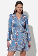 Adelyn Rae Jody Ruffled Wrap Mini Dress