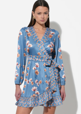 Adelyn Rae Jody Ruffled Wrap Mini Dress
