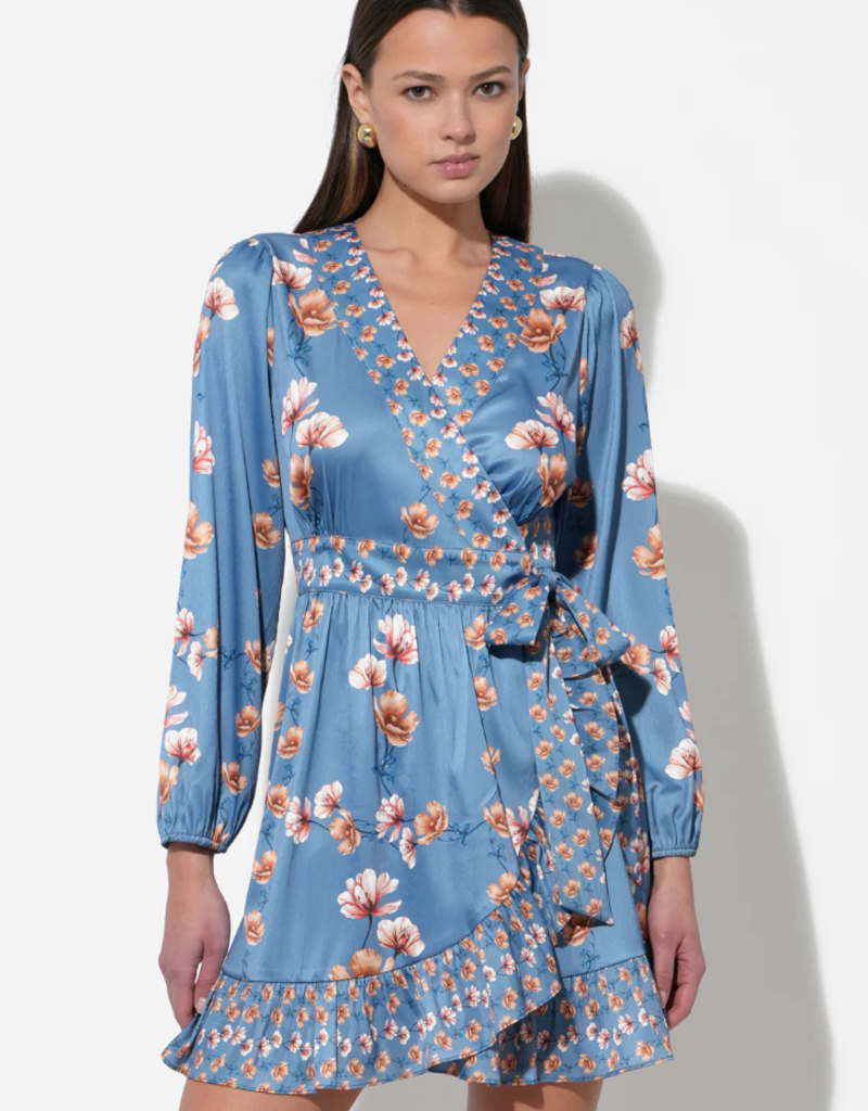 Adelyn Rae Jody Ruffled Wrap Mini Dress