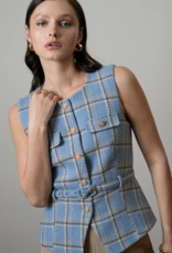 Greylin Sloane Belted Plaid Vest