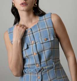 Greylin Sloane Belted Plaid Vest *Only One Left - Large*