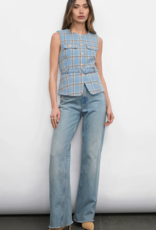 Greylin Sloane Belted Plaid Vest