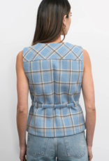 Greylin Sloane Belted Plaid Vest