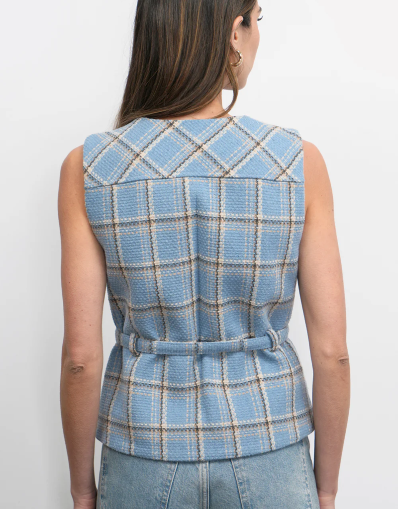Greylin Sloane Belted Plaid Vest