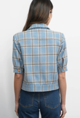 Greylin Joanne Short Sleeve Tweed Plaid Jacket