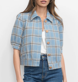 Greylin Joanne Short Sleeve Tweed Plaid Jacket *Only XS Left*