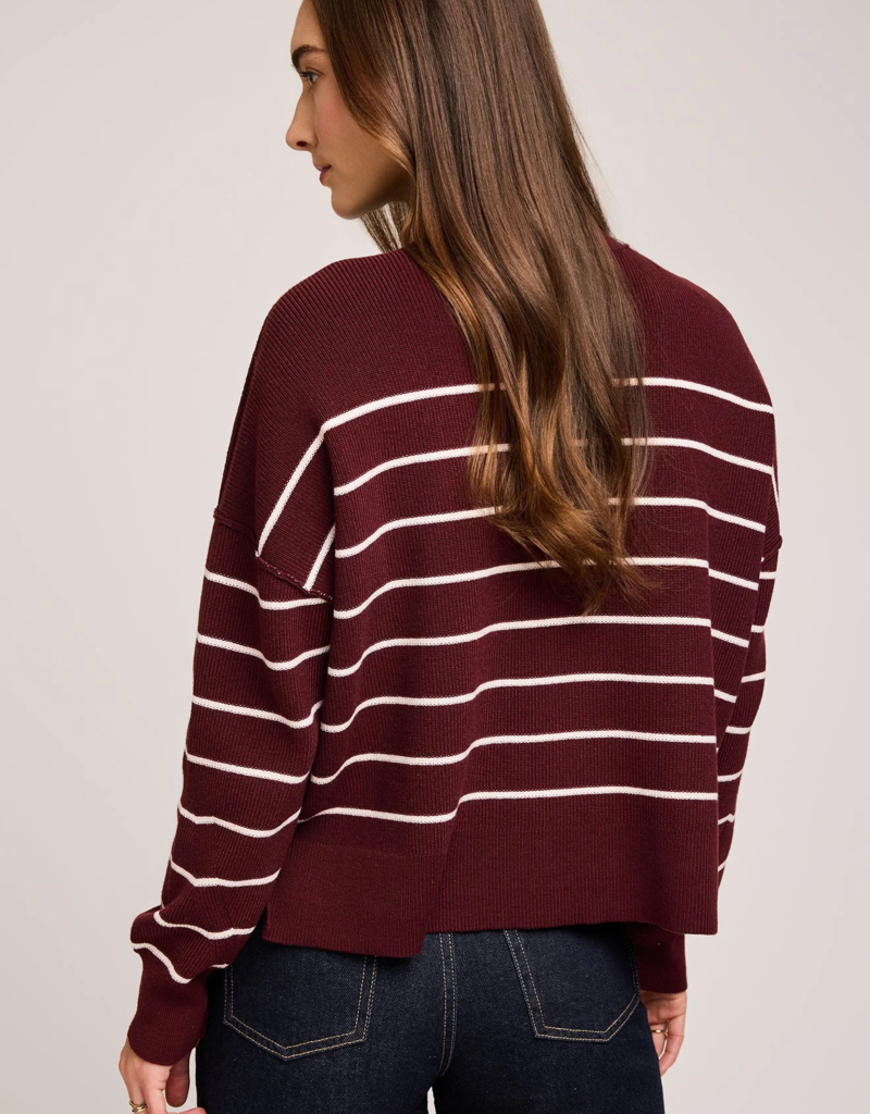 Gentle Fawn Echo Pullover Sweater in Merlot Stripe
