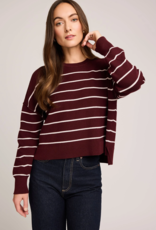 Gentle Fawn Echo Pullover Sweater in Merlot Stripe