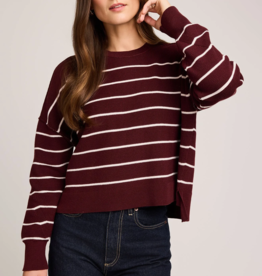 Gentle Fawn Echo Pullover Sweater in Merlot Stripe