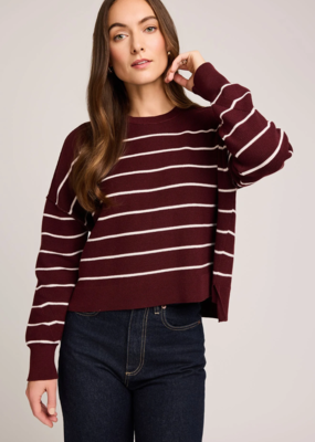 Gentle Fawn Echo Pullover Sweater in Merlot Stripe