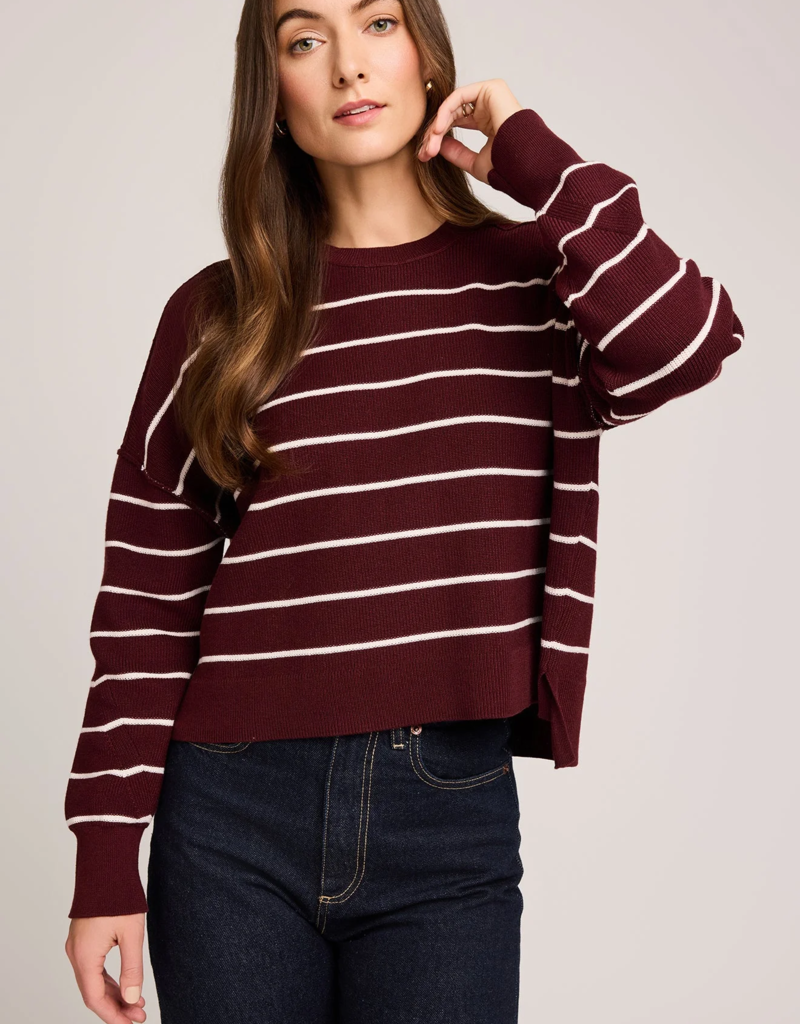 Gentle Fawn Echo Pullover Sweater in Merlot Stripe