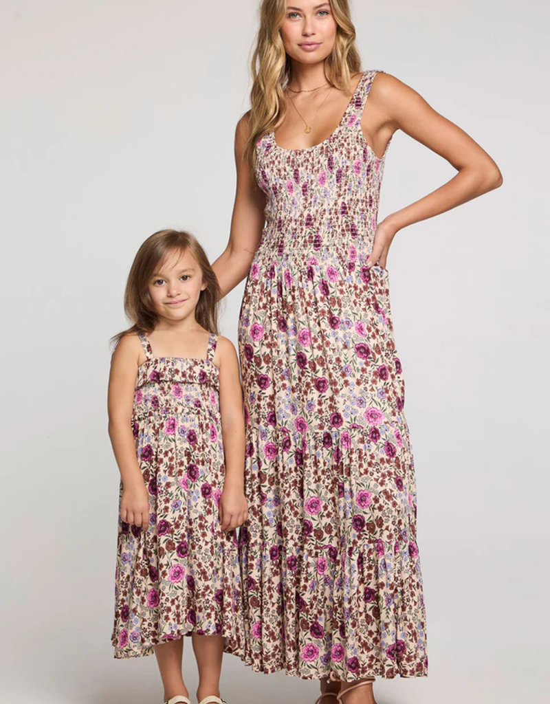 Saltwater Luxe Kids Valorie Midi Dress In Multi Floral