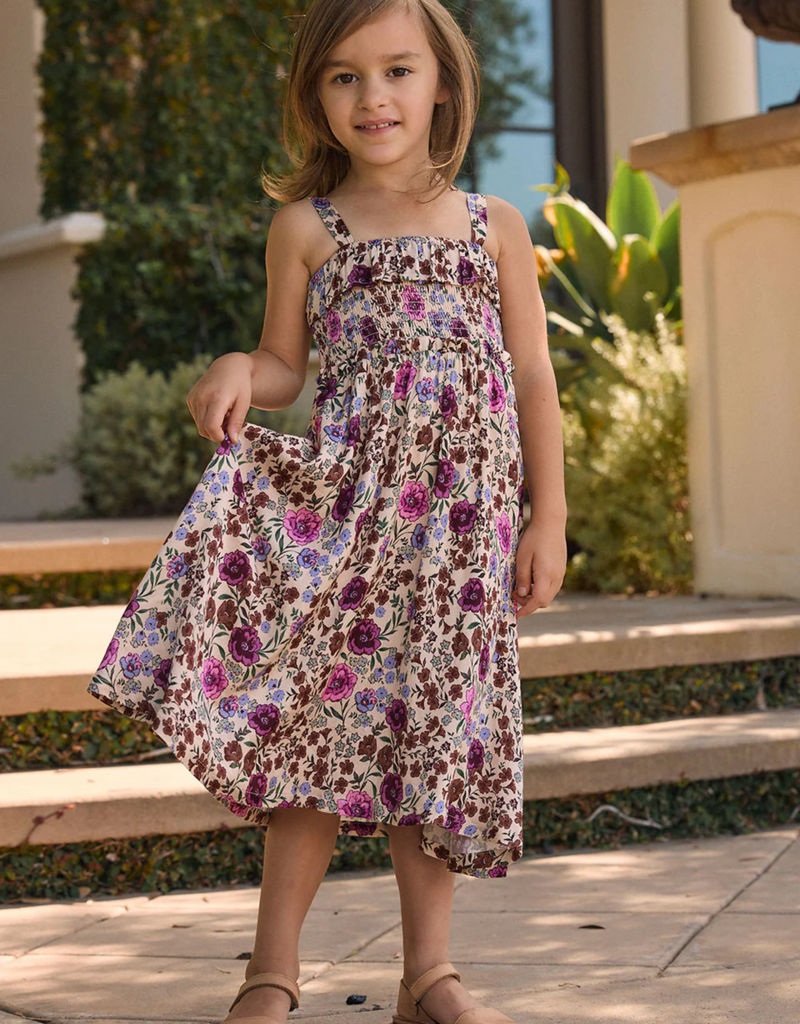 Saltwater Luxe Kids Valorie Midi Dress In Multi Floral