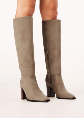 Billini Britton Knee High Boot in Fawn Suede