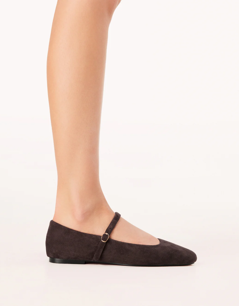 Billini Fion Flat in Dark Cacao Suede