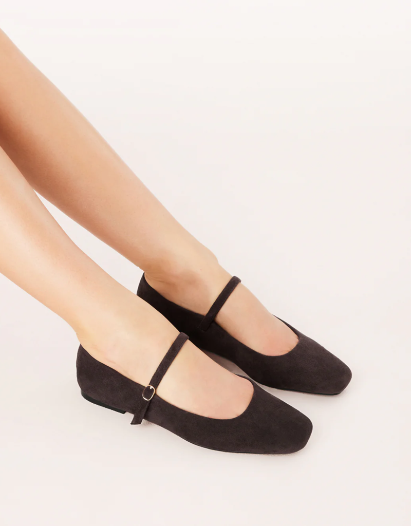 Billini Fion Flat in Dark Cacao Suede