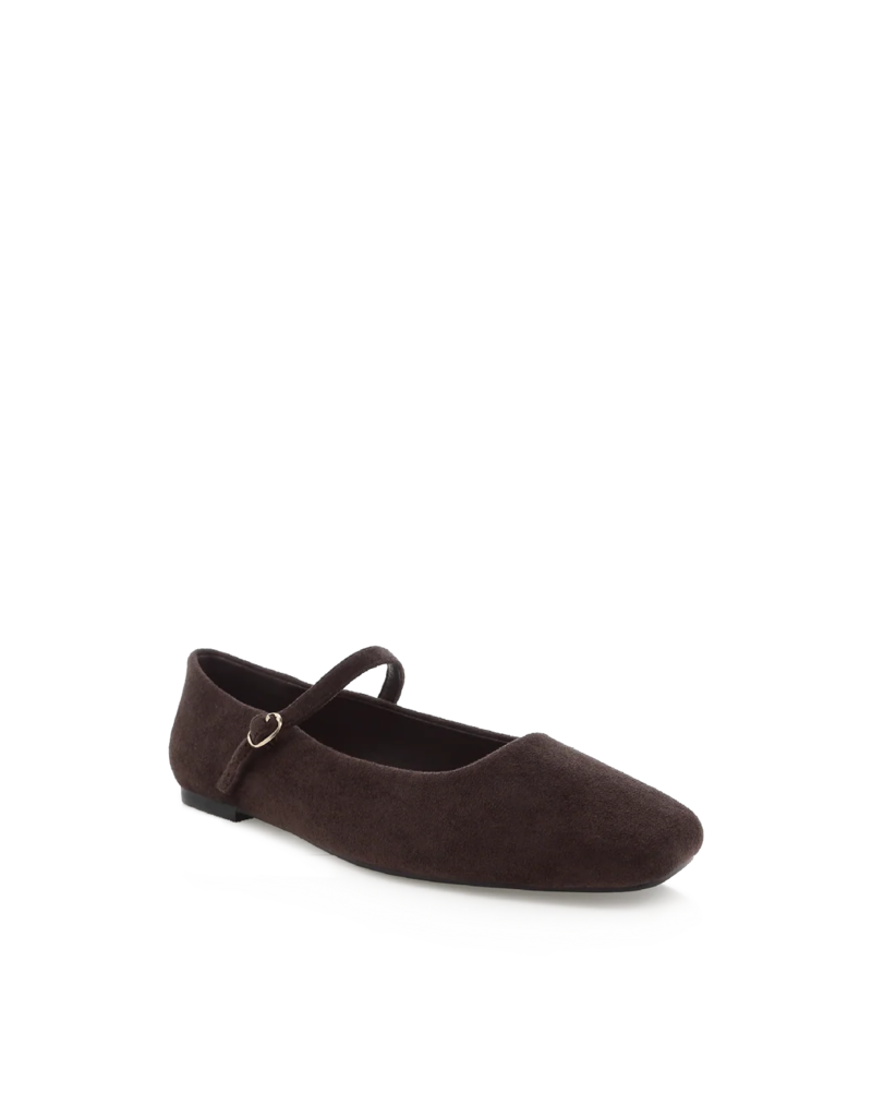 Billini Fion Flat in Dark Cacao Suede