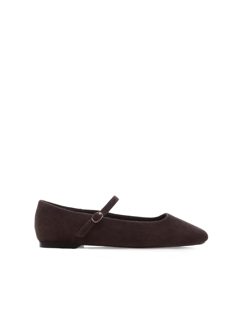 Billini Fion Flat in Dark Cacao Suede