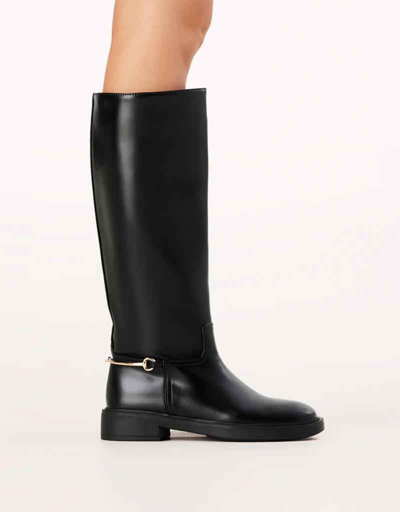 Billini Xoel Knee High Boot in Black Shine