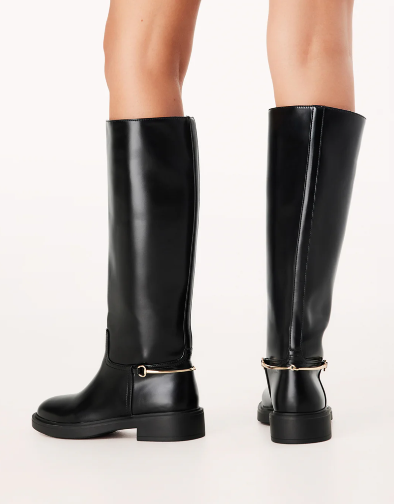 Billini Xoel Knee High Boot in Black Shine