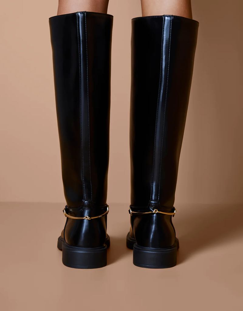 Billini Xoel Knee High Boot in Black Shine