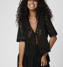 Kaffe Nomi Sheer Lace Blouse with Ties