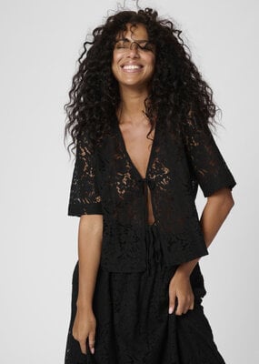 Kaffe Nomi Sheer Lace Blouse with Ties