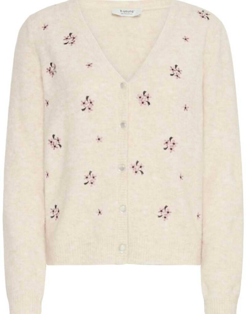 B.Young Omea Embroidered Cardigan In Birch