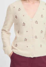 B.Young Omea Embroidered Cardigan In Birch