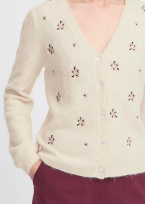 B.Young Omea Floral Embroidered Cardigan