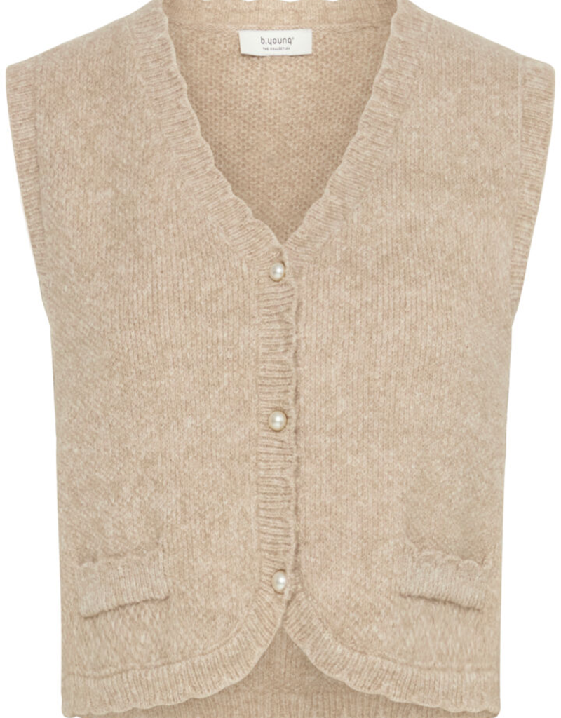 B.Young Nadika Knit Vest in Oat Melange