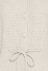 B.Young Miffa Cinched Waist Knit Cardigan in Grey Melange