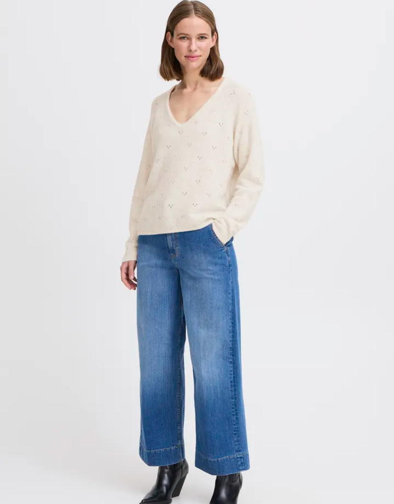 B.Young Monna V-Neck Jumper in Birch