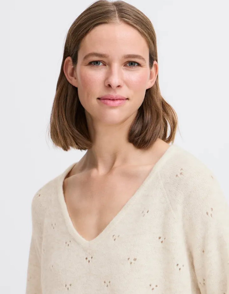 B.Young Monna V-Neck Jumper in Birch