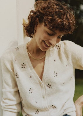 B.Young Omea Floral Embroidered Cardigan